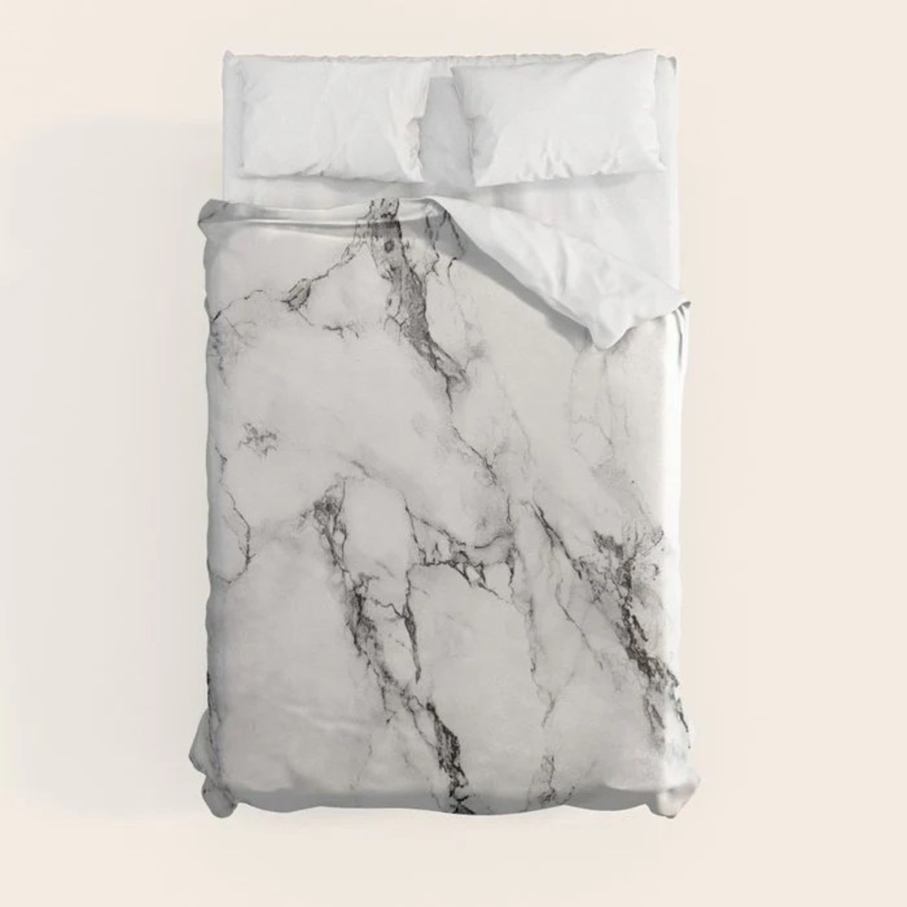 Society6 Faux Marble Texture Duvet Cover